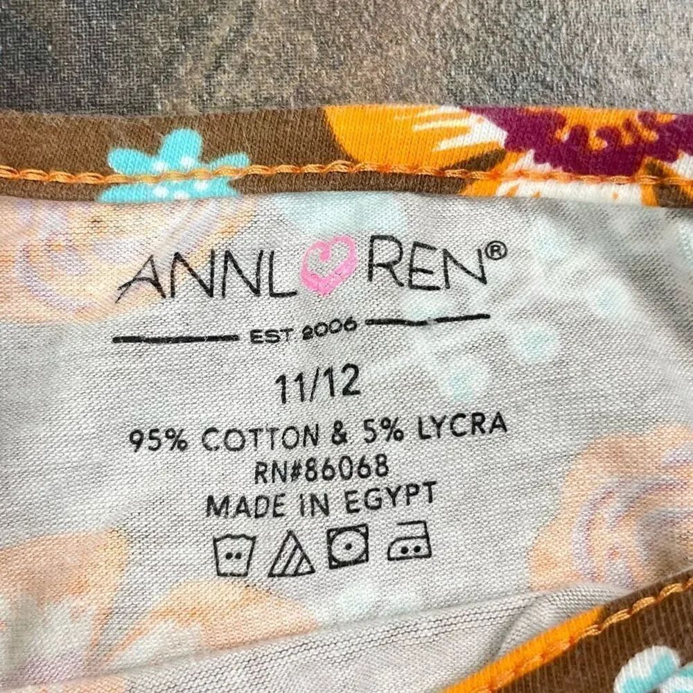 Ann Loren Girls Floral Fall Long Sleeve Dress 11/12 - Picture 8 of 9